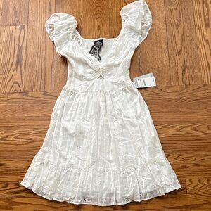 Angie White Eyelet Ruffle Dress for teen size small